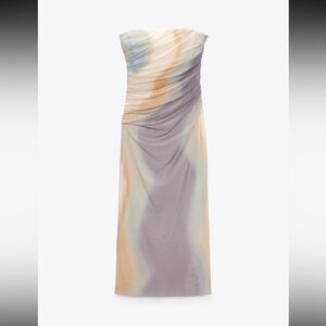 Zara Strapless Dress in Pastel Hues / tulle and drapery